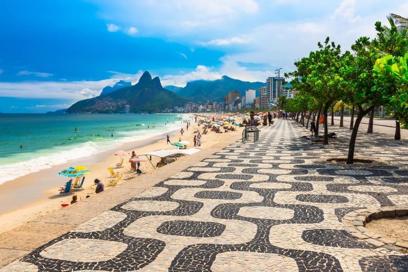 sidewalk of ipanema beach in rio de janeiro