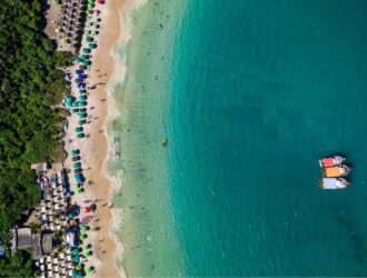 top view of a beach in arraial do cabo rio de janeiro