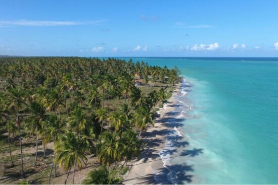 vista aérea da praia de antunes em maragogi