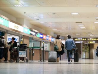 car rental booths at the airport