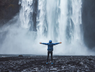 Iceland, Islandia, Neve, Cachoeira