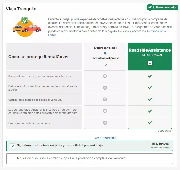 Protecciones que tiene tu auto rentado con opción de mejora