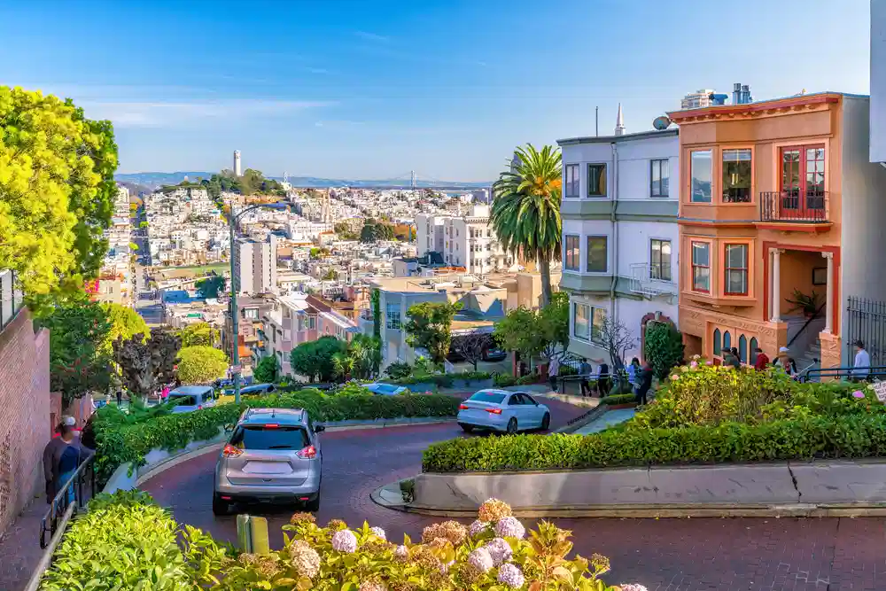 Lombard Street in San Francisco, California.