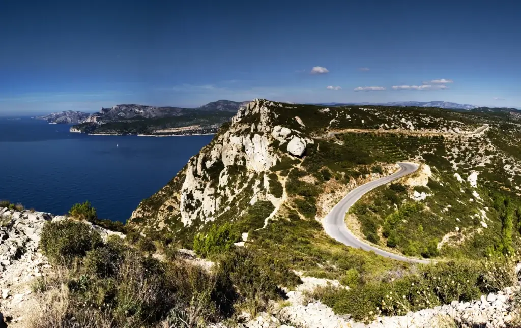 Aerial view of La Corniche, in the Provence region.